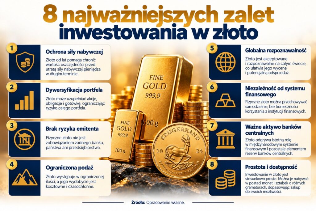 8 zalet inwestowania w złoto